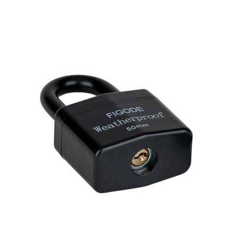 Image of FIGODE Outdoor Waterproof Padlock, Large Heavy Duty Sturdy Covered Laminated Steel Keyed Lock, 2.2 in. Wide