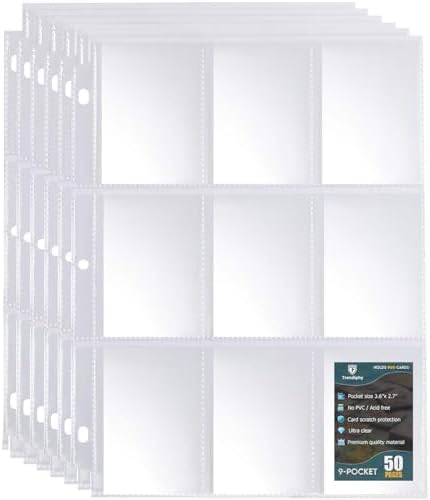 Panini Card Portfolio Clear Trading Card Binder Album - 9 Pocket Pages,  Holds 288-576 Cards, Panini Brand Mtg Binder
