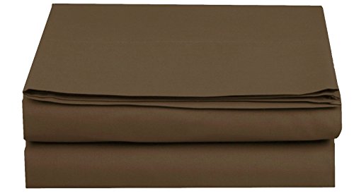 Luxury Flat Sheet on Amazon Elegant Comfort Wrinkle-Free 1500 Premier Hotel Quality 1-Piece Flat Sheet, Twin/Twin XL Size, Chocolate Brown