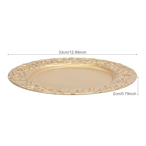 150 Platos Vintage de Plástico Dorado 13" Redondos miniatura 3