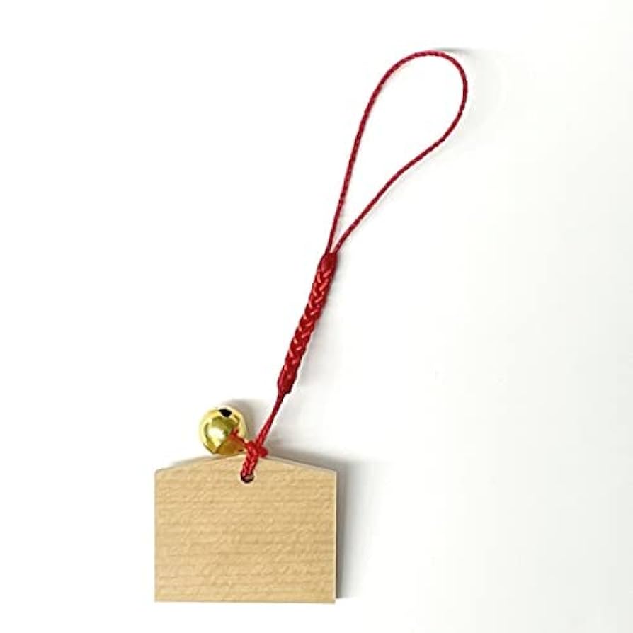 Amazon.co.jp: ミニ絵馬型ストラップ(無地)(紐・鈴付き) 3枚