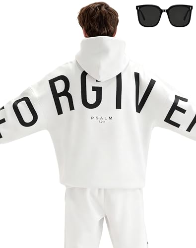 hunsee Forgiven Hoodie | Oversized Christian Heavyweight Faith Sweatshirt, Christian Apparel Subtle but Belief