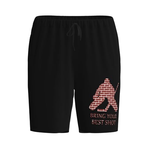 Hockey Goalie Pajama Shorts for Men, Men's Pajama Bottoms, Sleepwear for Summer2