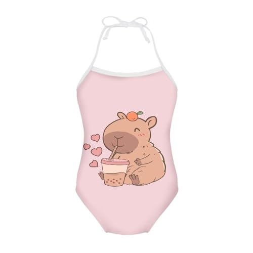 Image of Girls One Piece Swimsuit Summer Quick Dry Beach Sport Bathing Suit Halter Strap 1-10 Little Kids Toddler Swimwear
