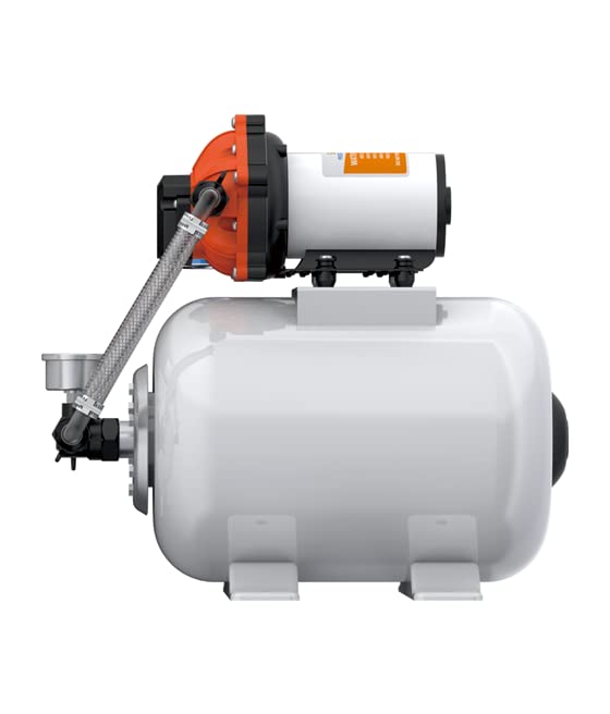 Image of SEAFLO 55 Series rv water pump Pump System with 2 Gallon Accumulator Tank, 12V DC, 60 PSI, 5.5 GPM Self Priming, Smart Pressure Switch NSF, CE & Rohs Certified, UL Listed, 4-Year Warranty