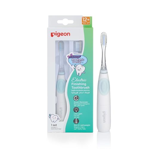 Image of Pigeon Gentle Kids Electric Toothbrush | Soft Bristles for Children | Replaceable Battery with 2 Spare Brush Heads | Easy Daily Oral Care