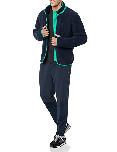 Amazon Essentials Mens Teddy Fleece Full-Zip Mock Neck Jacket with Chest Pockets