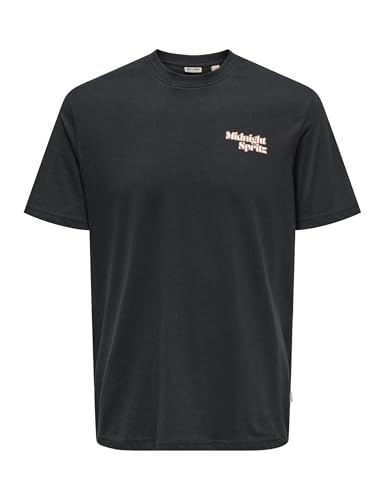 ONLY & SONS Onschris Life Reg SS tee, Negro Azabache, XXL