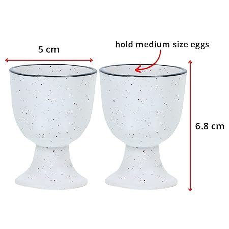 Image of Qimacplus Elevate Your Breakfast Experience Soft Boiled Egg Holder Set Stylish Ceramic Egg Cups Perfect Housewarming Gift Set of 2 (Ivory)
