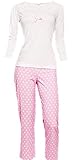  Louis & Louisa - Kinder Pyjama - Schlafanzug - Heute träum ich rosarot - weiß-rosa mit 7/8 Hose (92-98)