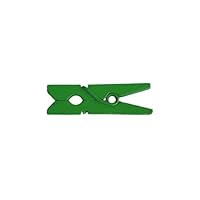 LWR CRAFTS Wooden Mini Clothes Pegs 15 Colors 100 Per Pack 1\" 2.5cm (Classic Green)