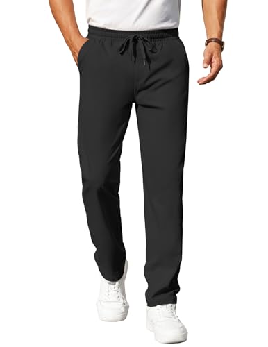 COOFANDY Mens Casual Pants Elastic Waist Chino Pants Lightweight Drawstring Pants with Pockets