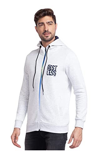 Image of Spykar Men Cotton Hooded Neck Sweatshirt