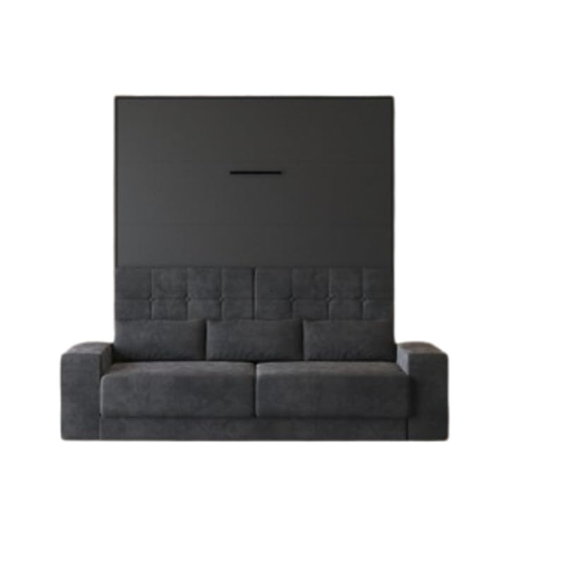 BB Loisir Lit escamotable 160x200cm Vertical Canapé Anthracite Lit Mural Sup M1 Anthracite