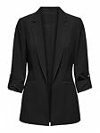 Cicy Bell – Cicy Bell Damen 3/4 Arm Blazer Elegant Jacke,Schwarz,XL