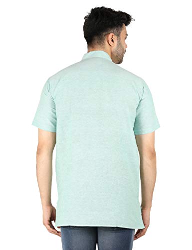Image of LATEST CHIKAN Men's Cotton Regular Casual Strped Short Kurta Half Sleeves - (SK-LJ.DS.AS)
