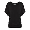 Free to Live 3 Pack Dolman Short Sleeve Business Casual Tops for Women Shirts Fall Dressy Tunic (Large, Black, Charcoal, Navy)