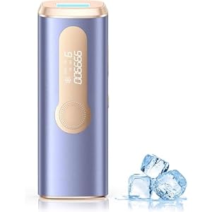 Haarlosy IPL-apparaten ontharing met vriesfunctie, 9 energieniveaus en 3 functies HR/SC/RA, 999,900 lichtpulsen ontharingsapparaat voor mannen, vrouwen, oksels, benen, lichaam, paars