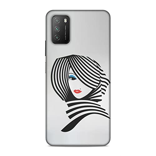 Image of Printed Mobile Back Hard Case Cover for Xiaomi Poco M3 | Girl, Cute Girl, Eye Lashes, Scarf, Lipstick-2197