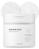 HERBNOTE AHA BHA Cica Gentle Clear Pad - Facial Exfoliating Pad for Dead Skin Cell Care, pH Balancing & Sebum Control, Tighten Large Pores, Calm Sensitive Skin, & Moisturize Dry, Flaky Skin, 70 Sheets