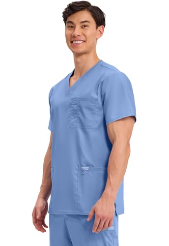 Image of Cherokee WW Revolution V-Neck Scrub Top for Men with 3 Pockets