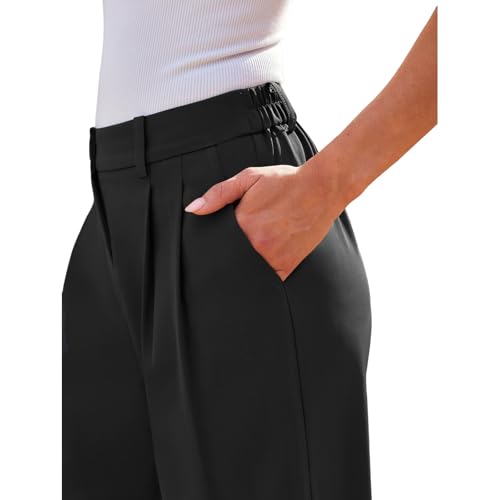 Wide Leg Dress Pants for Women High Waisted Lounge Pant Business Casual Trousers Flowy Palazzo Pants with Pocket4