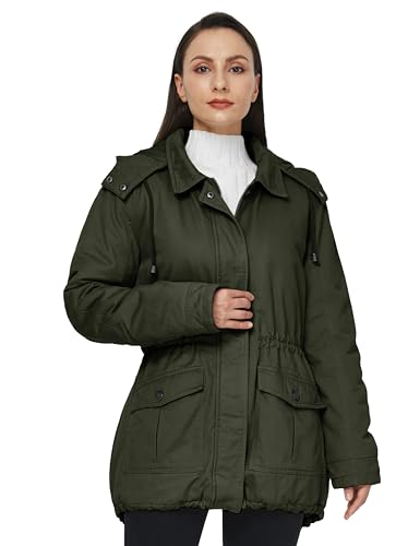 WenVen Women's Winter Thicken Cotton Coat Warm Parka Jacket with Removable Hood3