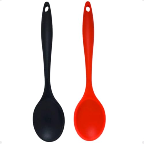 2 Colheres De Arroz Silicone Maciço Não Riscam Panelas (KIT 2 PEÇ...