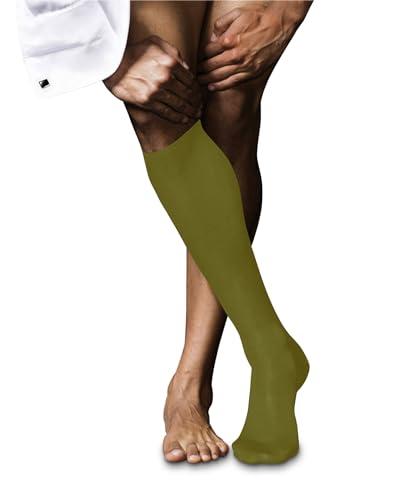 Chaussettes longues FALKE No. 9 mi-bas homme en coton uni vert végétal 39-40