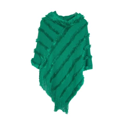 SULISHI Poncho Femme Tricoté Couleur Unie Élégant Cape Chaud Pull Poncho à Capuche Irrégulières pour Printemps Automne Hiver