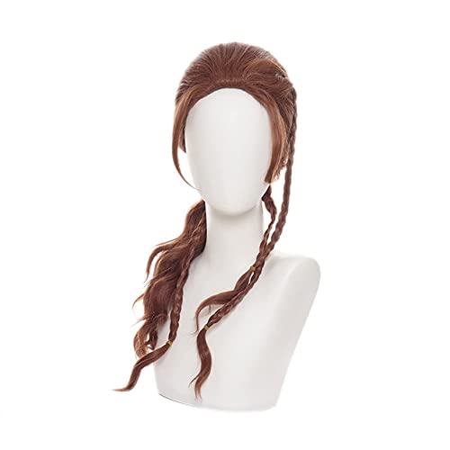SisiruKou Reddish Brown Ponytail Braids Long Wavy Curly Hair