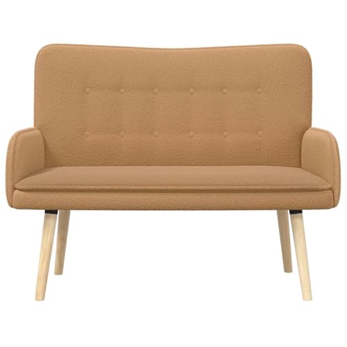 Sofá bouclé de 2 plazas beige minimalista con tejido texturizado premium 5