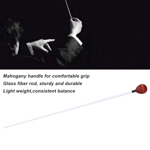 Dirigentenstab mit Mahagoni-Griff, Glasfaserstab für Chor, Orchester, Bandkonzert mit Bequemem Griff (R135L 27,8 mm)