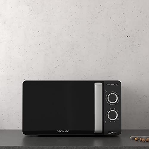 Cecotec Pro Clean 3150 Mikrowelle 700 W Quarz Grill 800 W 20 L Hochpollierte Silver Frontspiegeltür Licht 3 D Wave Ready 2 Clean 30 Min Grarzeit Timer 6 Stufen 2 Drehregler In Silber Schwarz 2
