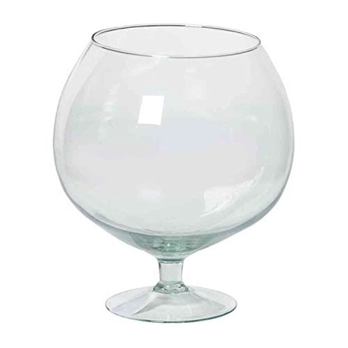 innaGLAS Bougeoir Roger sur Pied, Boule/Rond, Transparent, 22,5 cm, Ø 13,5cm/20cm - Vase Transparent/Porte-Bougie