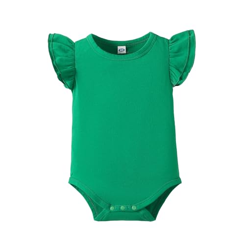 Image of LYSMuch Toddler Baby Girls T Shirt Ruffle Sleeveless Kids Cotton Tshirt Solid Color Blouse