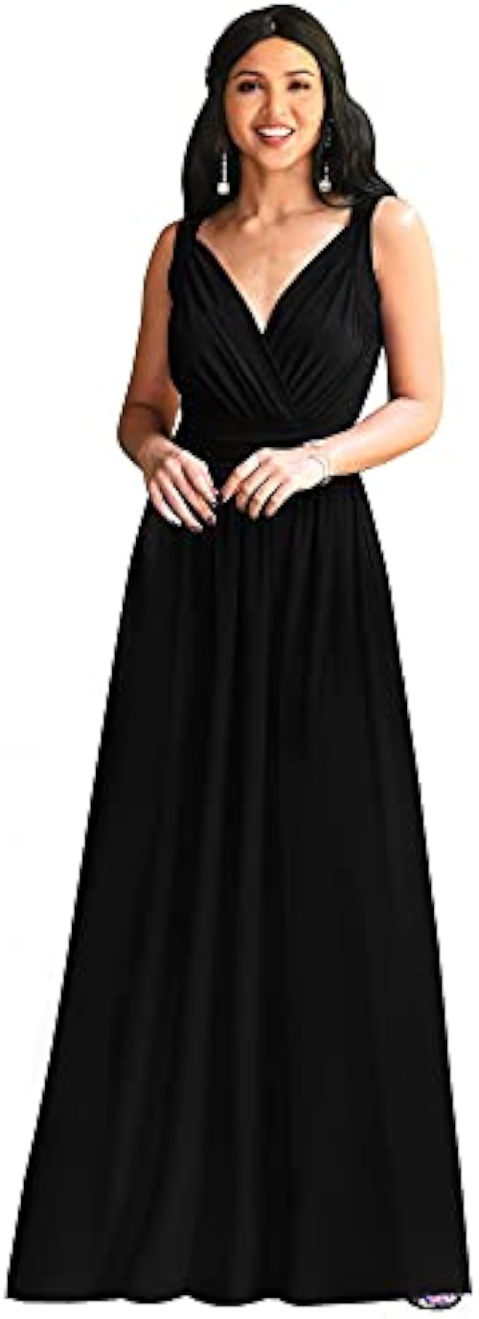 KOH KOH Womens Long Sleeveless Flowy Bridesmaid Cocktail Evening Gown Maxi Dress
