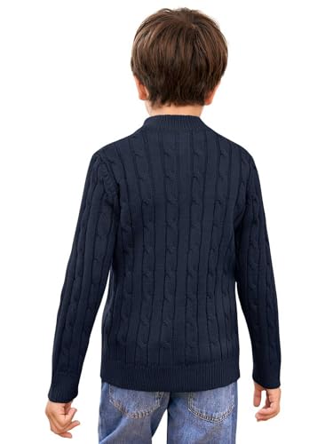 Zhaovi's Toddler Boys Girls Sweater Twisted Knit Cable 1/4 Zip Sweaters Outfit Baby Winter Long Sleeve Warm Soft Outwear 5