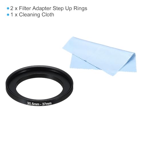 PATIKIL 30.5mm-37mm Metal Step Up Ring with Cleaning Cloth - Image 3