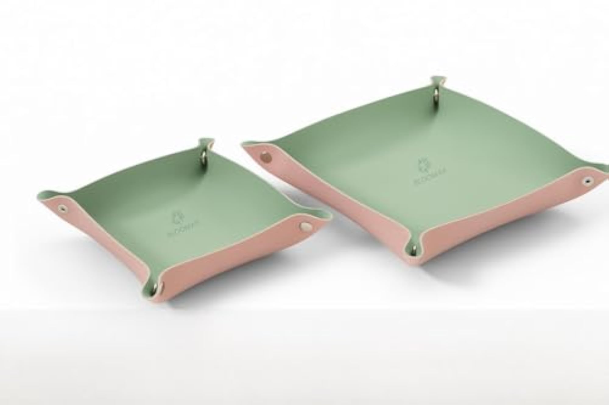 Leather Valet Tray Set, Foldable Catchall Organizer