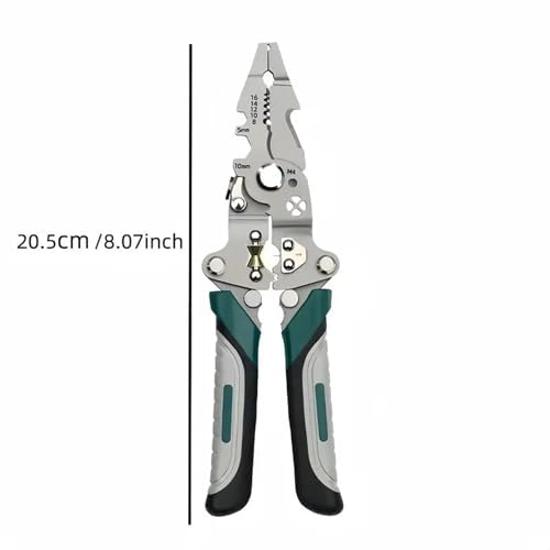 Image of Foldable Wire Stripper Pliers with Cutting & Crimping Function | Multi-Function Electrician Hand Tool for Wire Stripping, Cable Cutting, Crimping & Electrical Repair Work