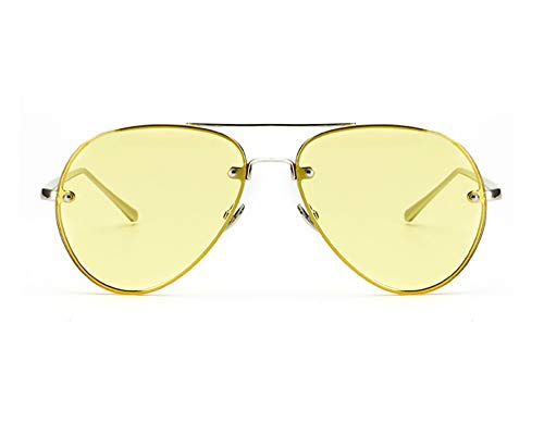 Image of Xpectrum Classic Double Bridge Metal Aviator Sunglasses for Women Men Trendy Retro UV400 Rimless Sun Glasses