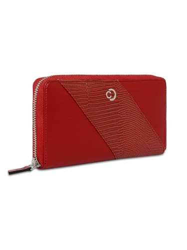 Image of Caprese Women Faux Leather Zoey Wallet Large Zip Around Terra, Red
