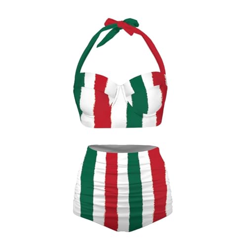 High Waisted Bikini Set for Women High Cut Swimsuit Two Pieces Sexy Bathing Suit Tummy Control4