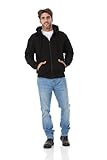 North 15 Men's Hooded Sweatshirt Waffle Knit Thermal Lined - Zipper Front Black - 2XL