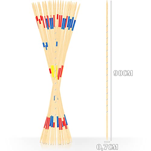 XXL Mikado Spiel Holz Riesenmikado 31 Holzstäbe 90 cm Outdoor Gartenmikado Kinder Erwachsene