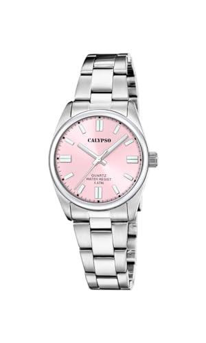 Calypso Montre Femme Quartz en Acier Argenté Étanche K5863/5