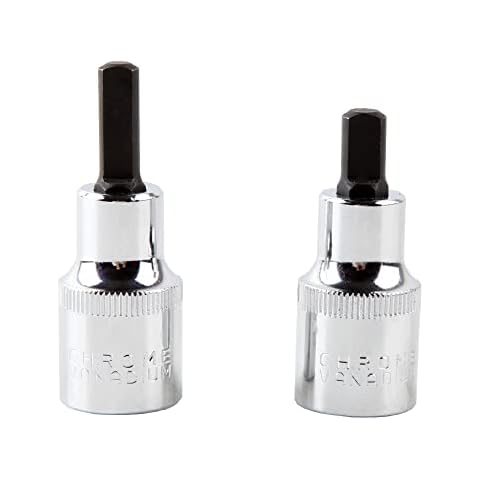 2pcs 1/2" Square Drive Strut Leg Pry Socket Set, Car Drive Strut Nut Hub Clamp Spreader Remover Tool Size(7 x 5mm,8.2 x 5.5mm) Cover