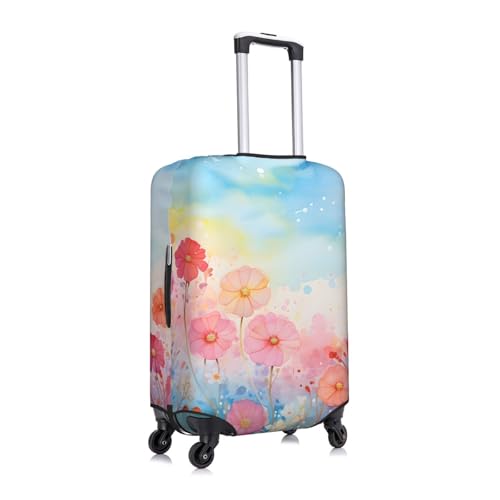 Watercolor Flower Painting Travel Luggage Cover for Suitcase Anti-Scratch Fashion Suitcase Protector Washable Elastic Baggage Covers Fits 22-24 Inch Luggage for Travel Beach Holiday2