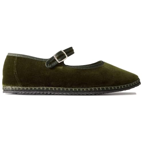 Velvet Ballet Flats for Women Suede Round Toe Cute Mary Jane Flats Slip On Casual Dressy Comfortable Ballerina Shoes